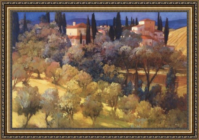 Framed Philip Craig florentine landscape painting
