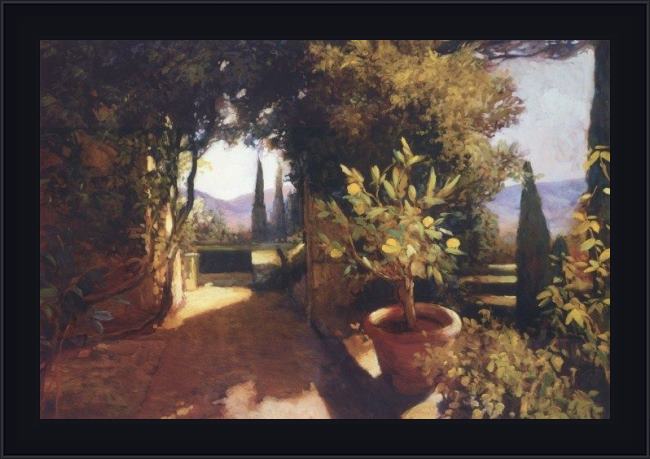 Framed Philip Craig lemon tree verona painting