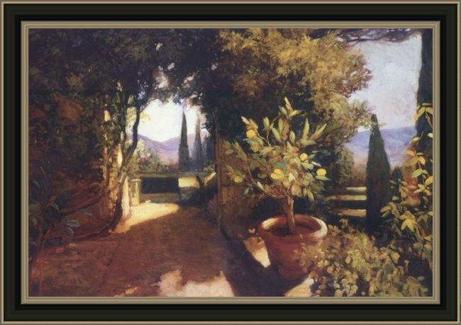 Framed Philip Craig lemon tree verona painting