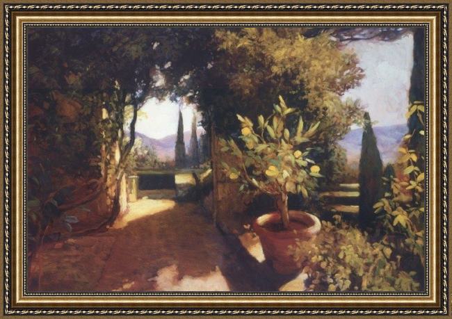 Framed Philip Craig lemon tree verona painting