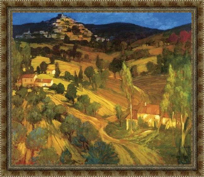Framed Philip Craig provencal landscape painting