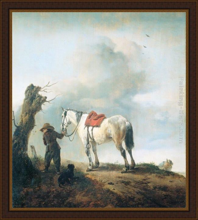 Framed Philips Wouwerman the grey painting