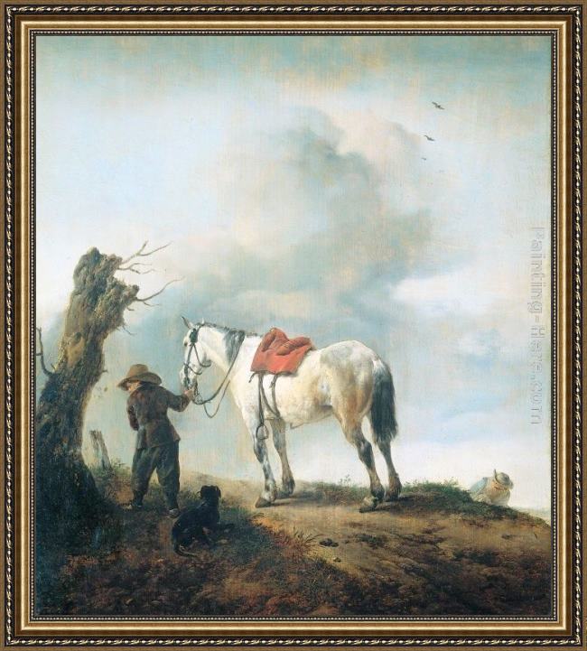 Framed Philips Wouwerman the grey painting