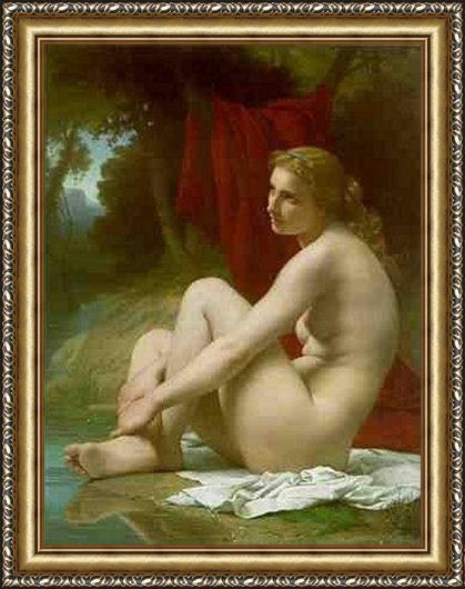 Framed Pierre-Auguste Cot a bather painting