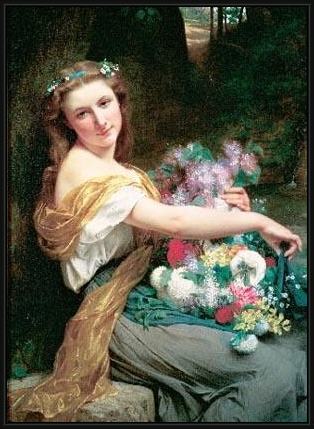 Framed Pierre-Auguste Cot dionysia i painting