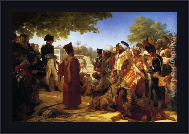 Framed Pierre-Narcisse Guerin napoleon pardoning the rebels at cairo painting