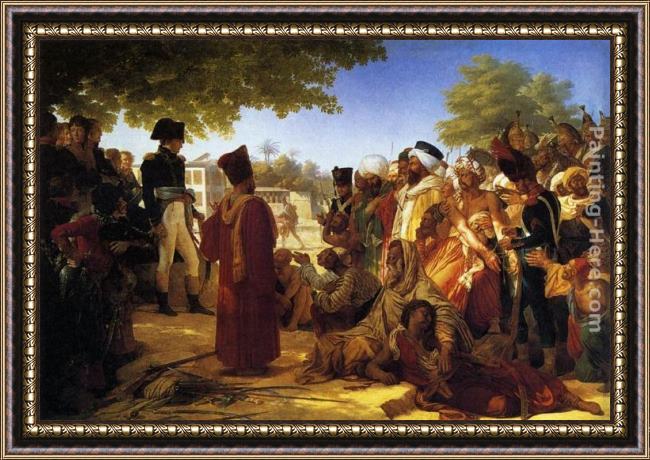 Framed Pierre-Narcisse Guerin napoleon pardoning the rebels at cairo painting