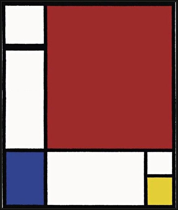 Framed Piet Mondrian sans titre painting