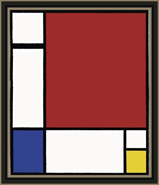 Framed Piet Mondrian sans titre painting