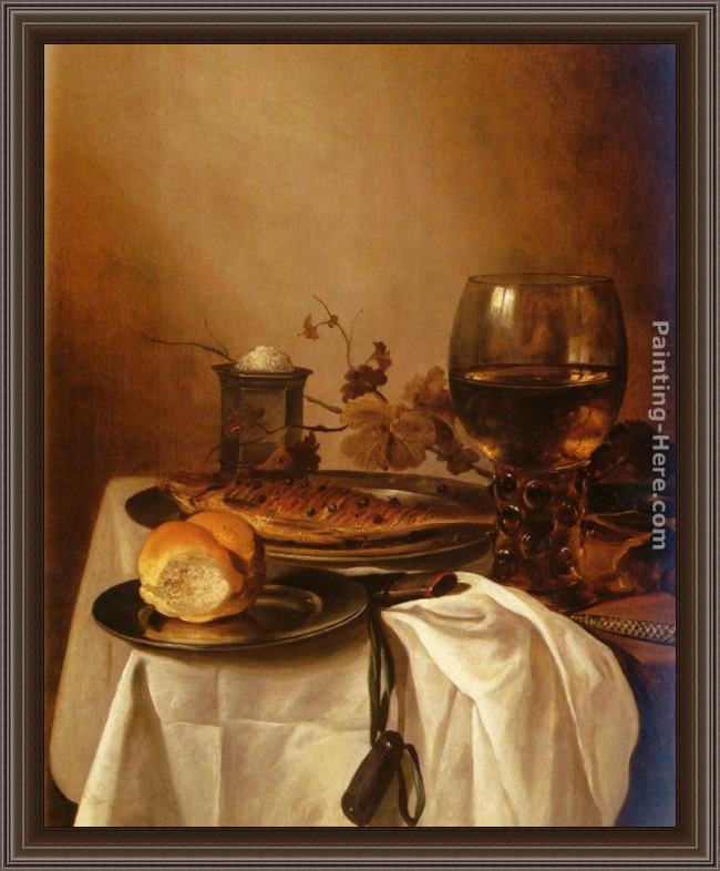 Framed Pieter Claesz a still life of a roamer painting