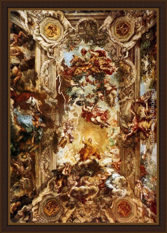 Framed Pietro da Cortona allegory of divine providence painting