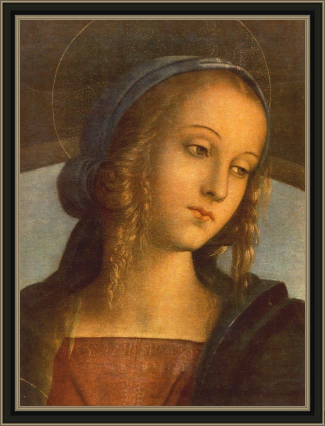 Framed Pietro Perugino madonna painting
