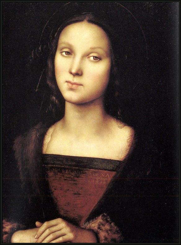 Framed Pietro Perugino mary magdalen painting