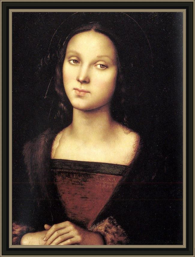 Framed Pietro Perugino mary magdalen painting