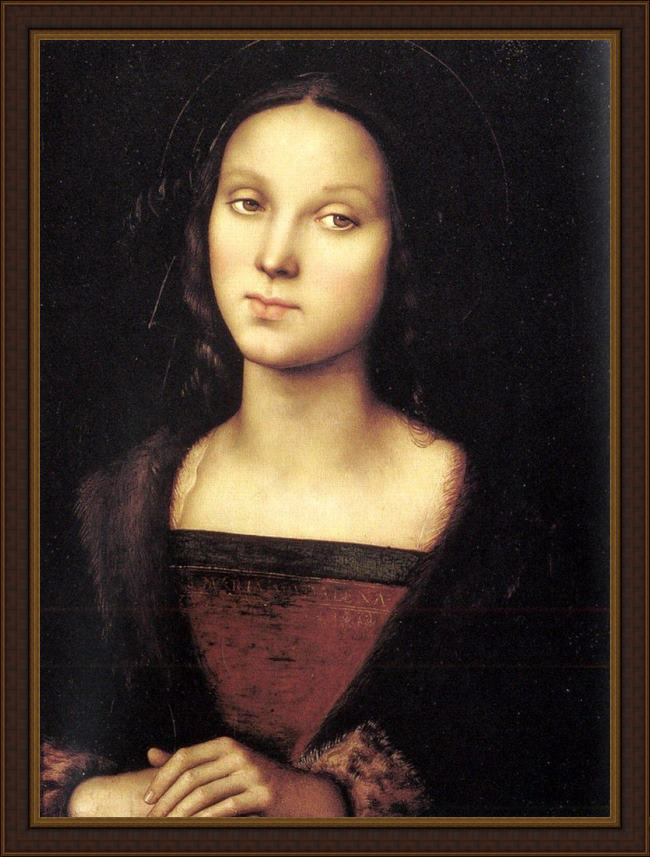 Framed Pietro Perugino mary magdalen painting