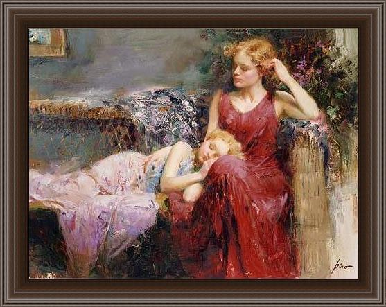 Framed Pino a mother's love painting