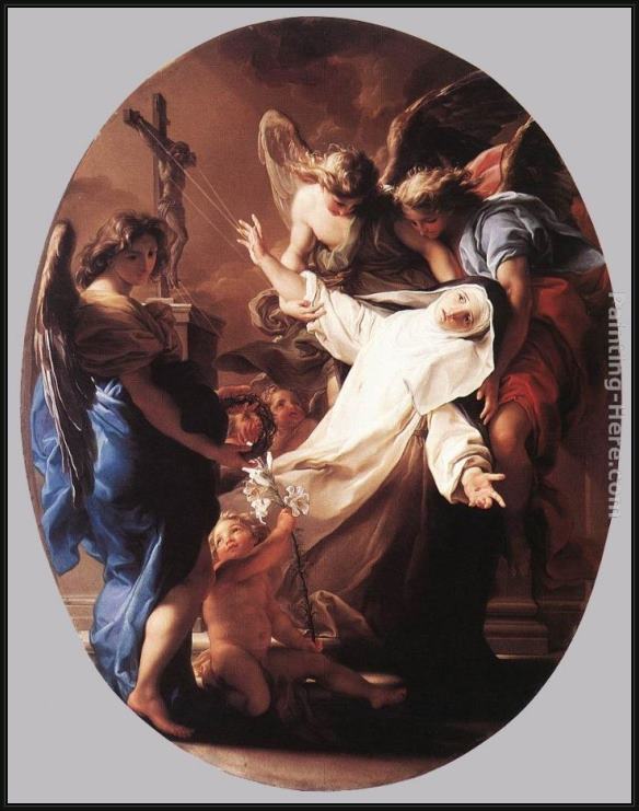 Framed Pompeo Girolamo Batoni the ecstasy of st catherine of siena painting