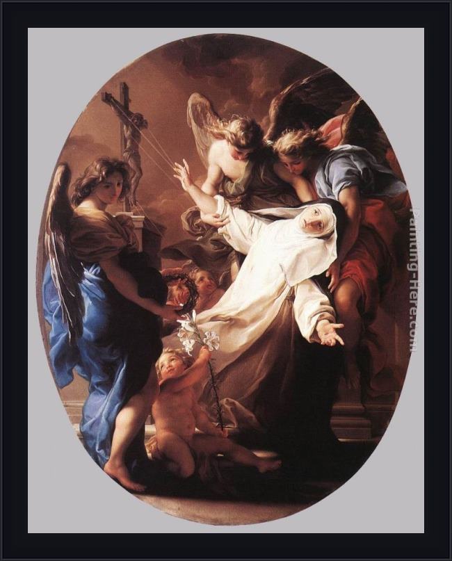 Framed Pompeo Girolamo Batoni the ecstasy of st catherine of siena painting