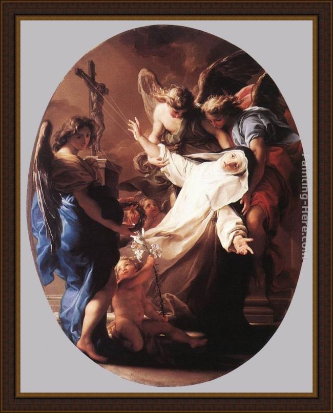 Framed Pompeo Girolamo Batoni the ecstasy of st catherine of siena painting