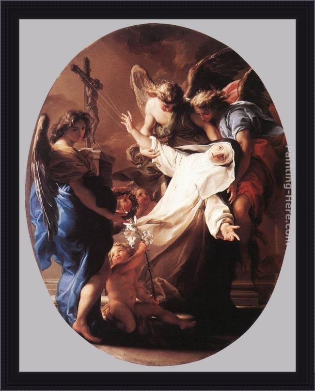 Framed Pompeo Girolamo Batoni the ecstasy of st catherine of siena painting