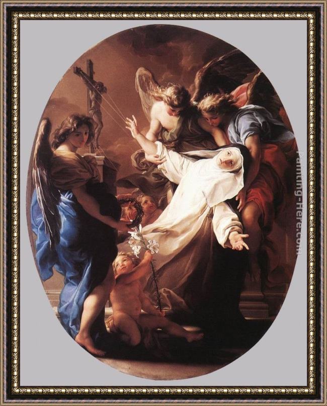 Framed Pompeo Girolamo Batoni the ecstasy of st catherine of siena painting