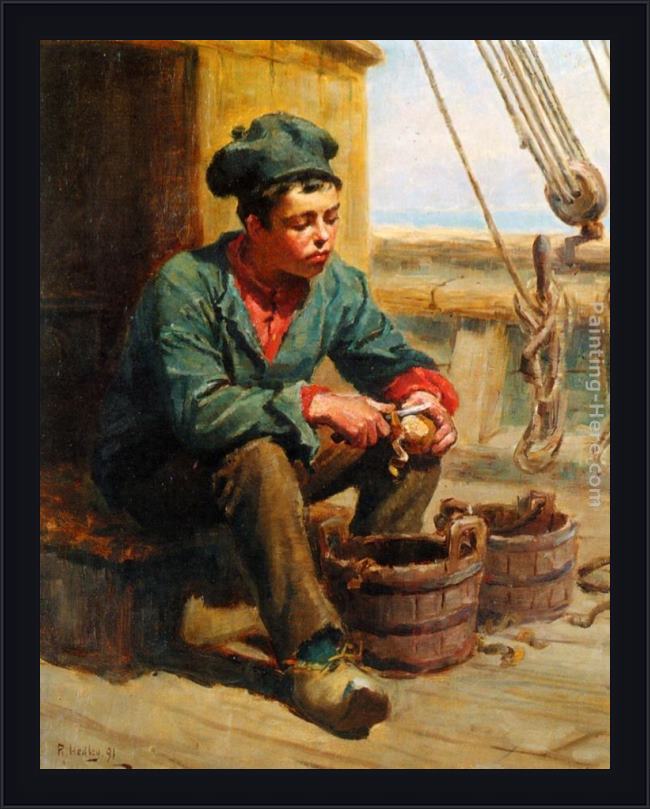Framed Ralph Hedley the cabin boy painting