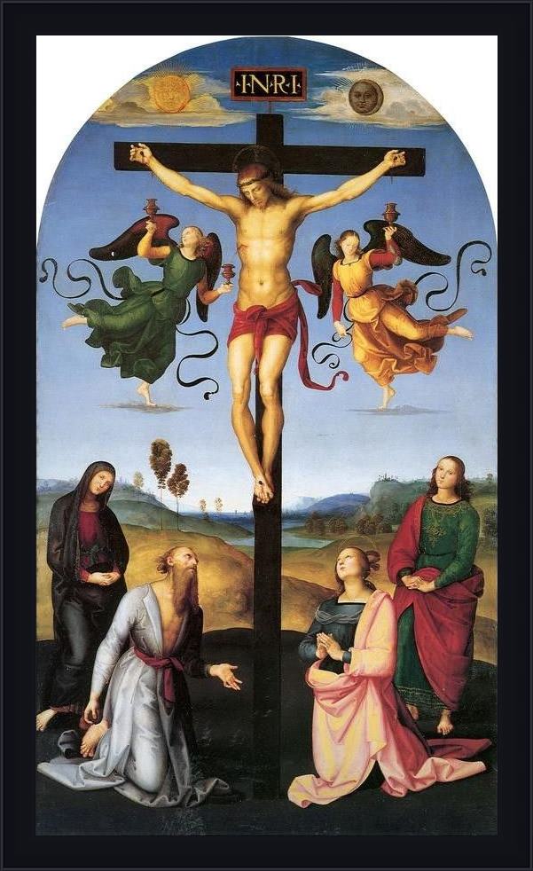 Framed Raphael the mond crucifixion painting