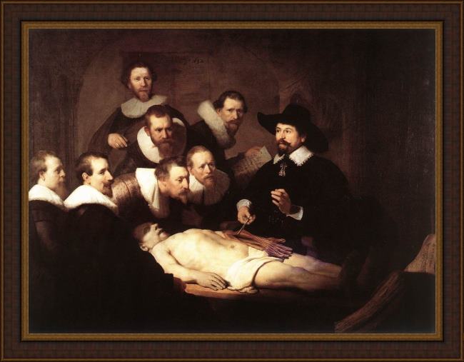 Framed Rembrandt the anatomy lesson of dr tulp painting