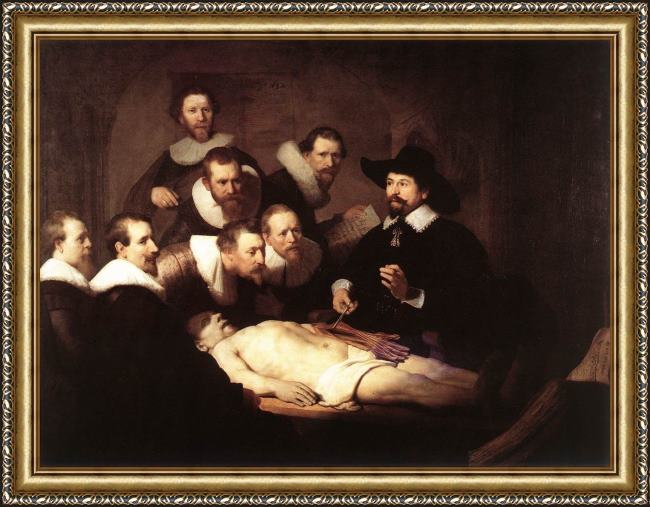Framed Rembrandt the anatomy lesson of dr tulp painting