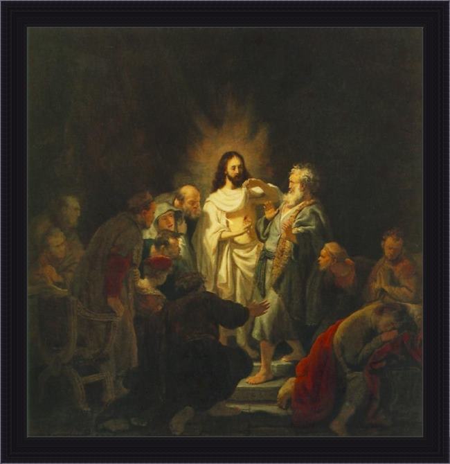 Framed Rembrandt the incredulity of st. thomas painting