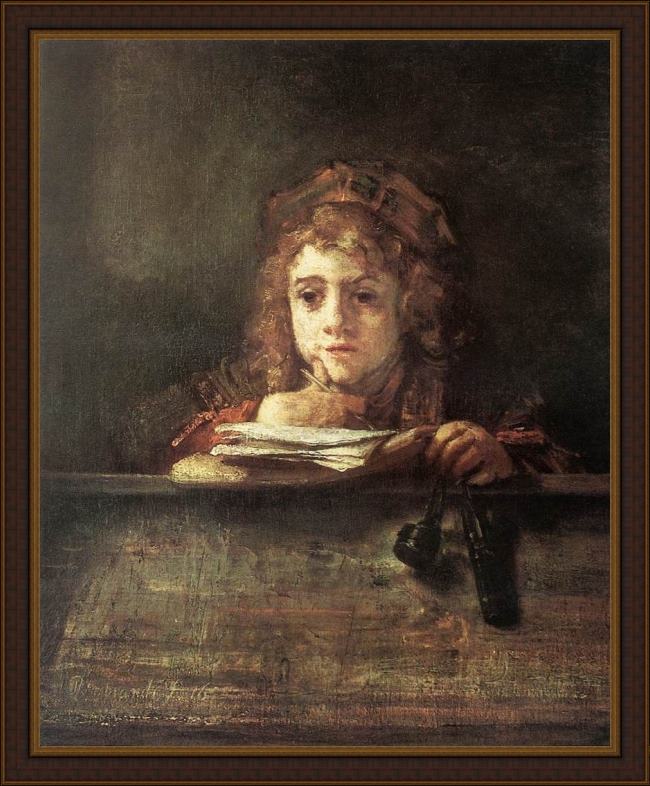 Framed Rembrandt titus painting