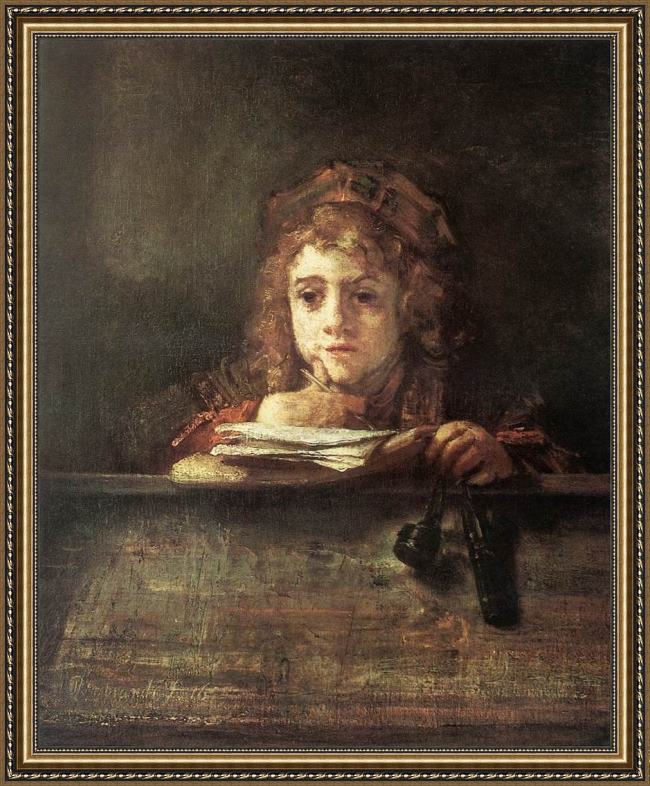 Framed Rembrandt titus painting