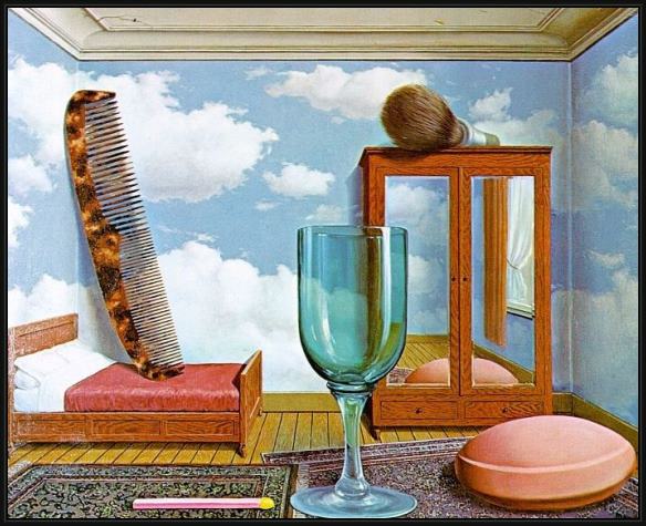 Framed Rene Magritte personal values painting