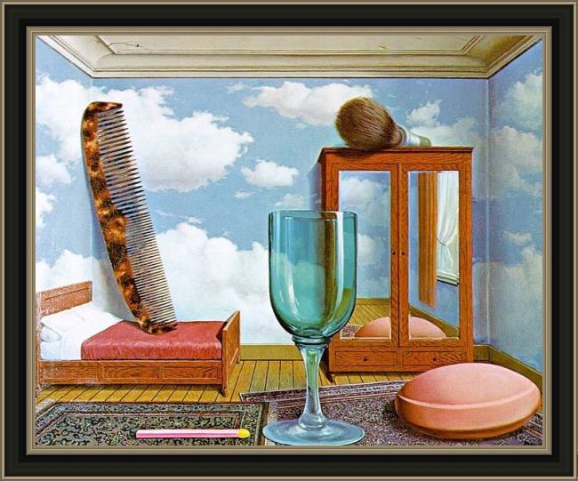 Framed Rene Magritte personal values painting