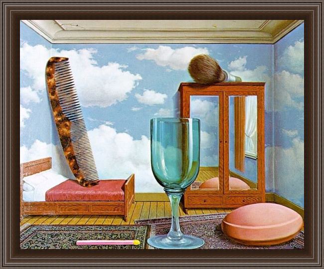 Framed Rene Magritte personal values painting