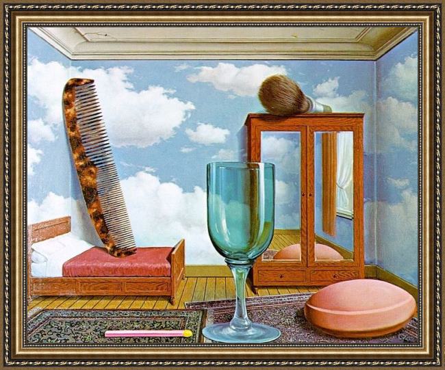 Framed Rene Magritte personal values painting