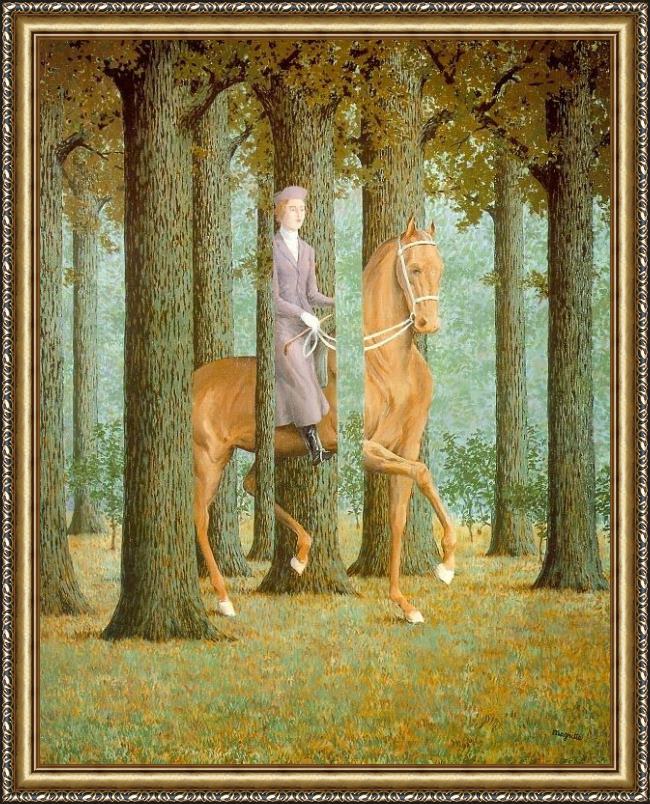 Framed Rene Magritte the blank check painting