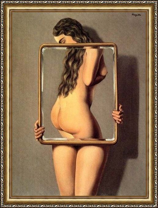 Framed Rene Magritte the dangerous liaison painting