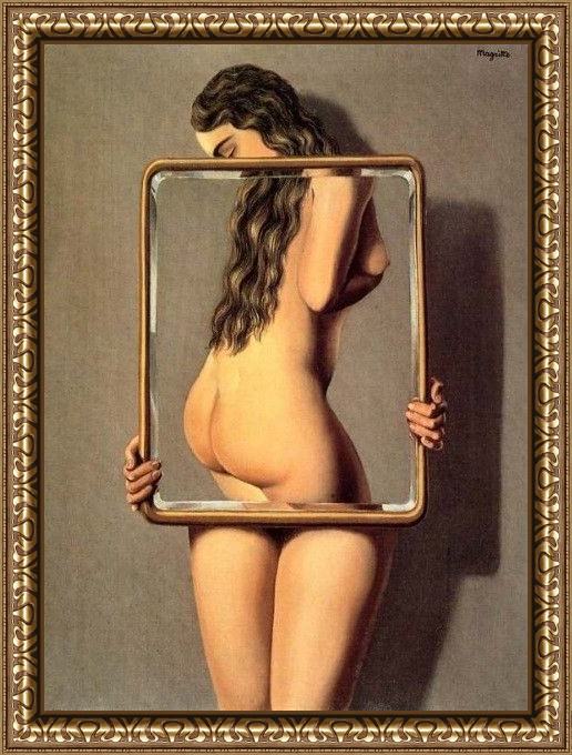 Framed Rene Magritte the dangerous liaison painting