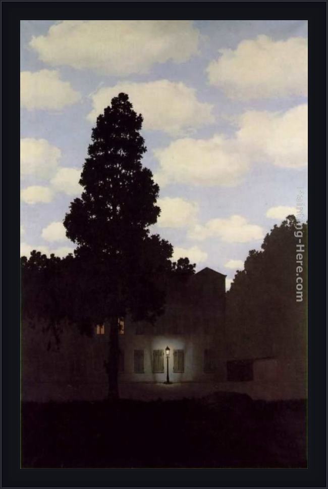 Framed Rene Magritte the empire of light dark painting