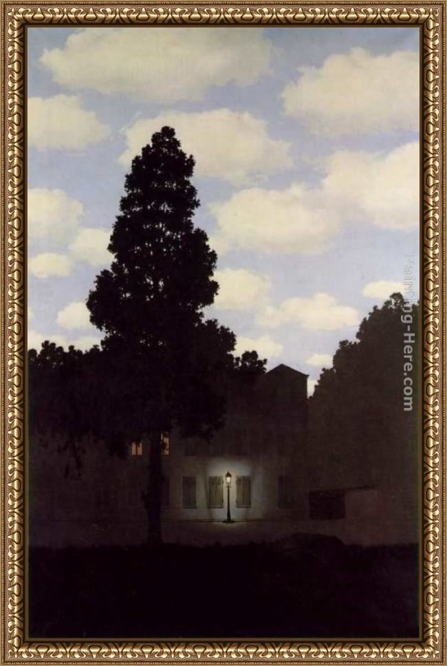 Framed Rene Magritte the empire of light dark painting