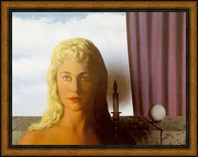 Framed Rene Magritte the ignorant fairy painting