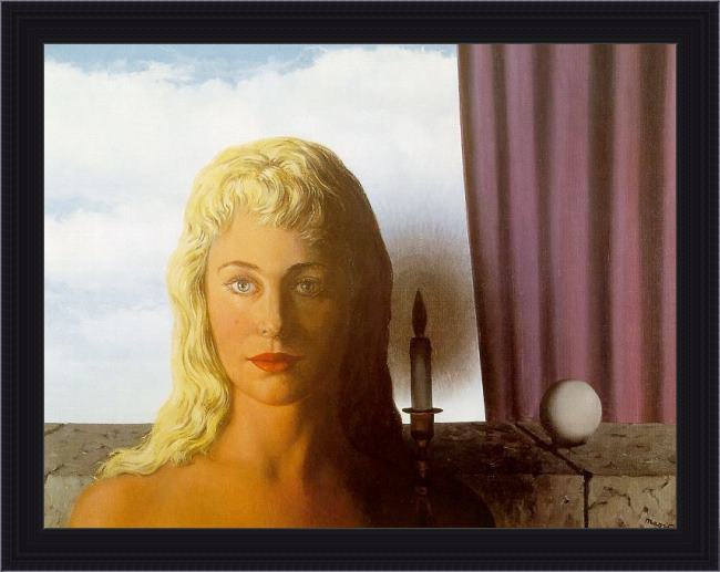 Framed Rene Magritte the ignorant fairy painting