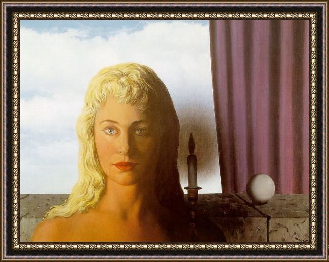 Framed Rene Magritte the ignorant fairy painting