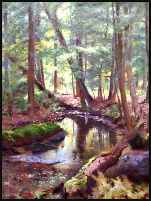 Framed Richard Wheeler Whitney robinson brook painting