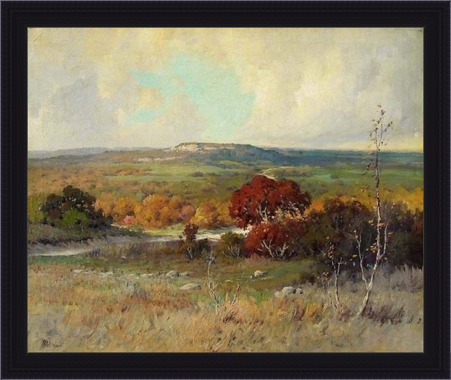 Framed Robert Wood autumn in the desert painting