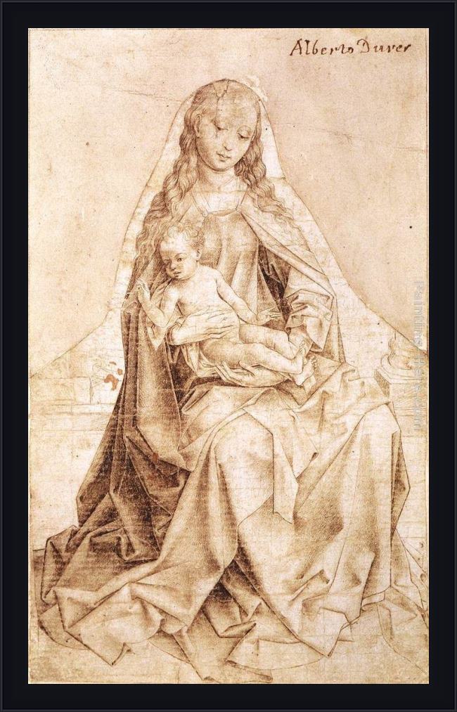 Framed Rogier van der Weyden virgin with the blessing child painting