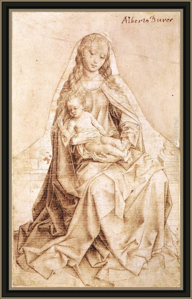 Framed Rogier van der Weyden virgin with the blessing child painting