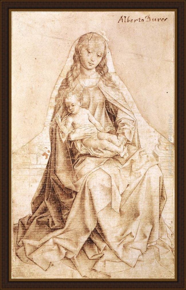 Framed Rogier van der Weyden virgin with the blessing child painting