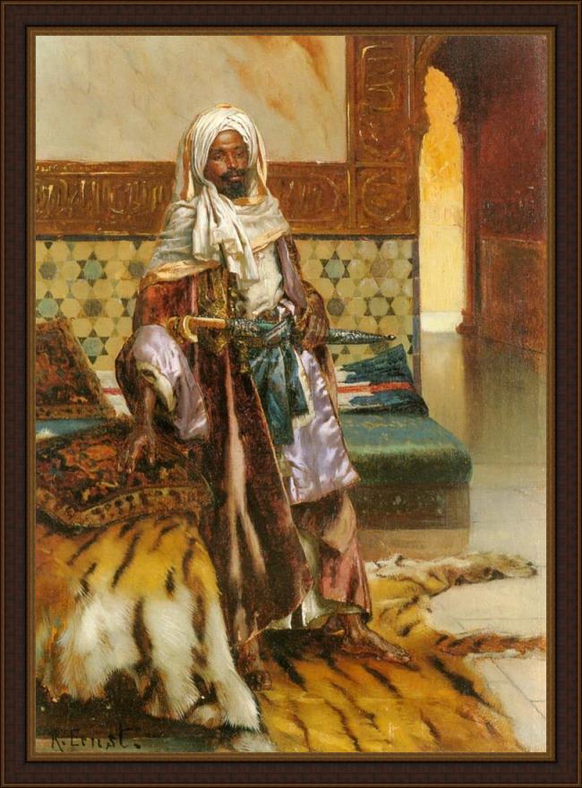 Framed Rudolf Ernst the arab prince painting